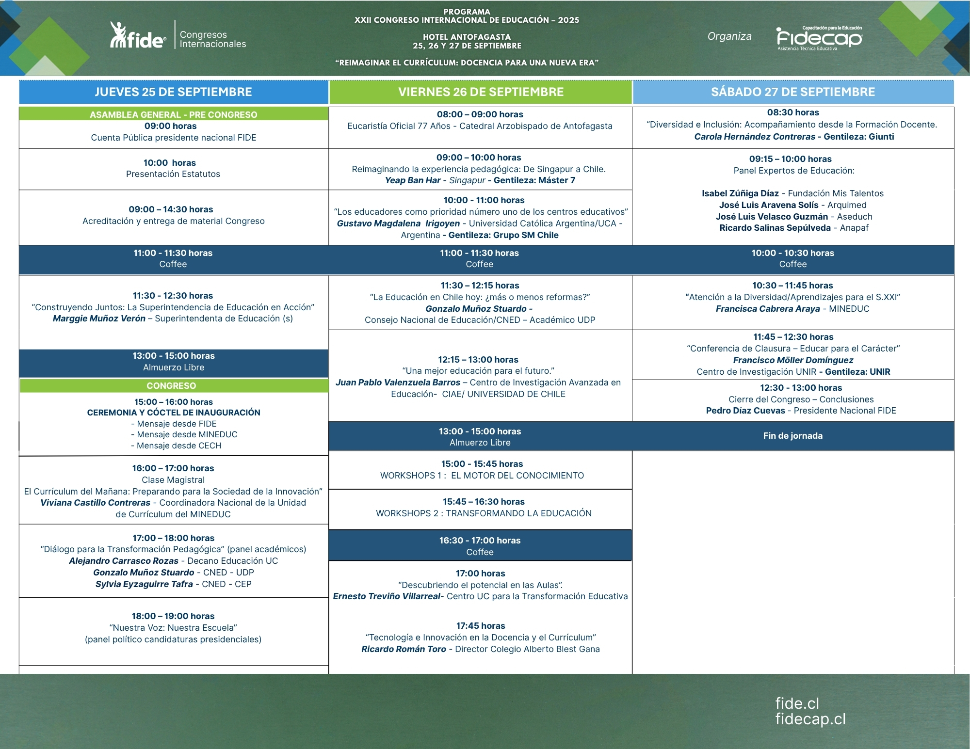 Programa XXII Congreso Internacional de Educación